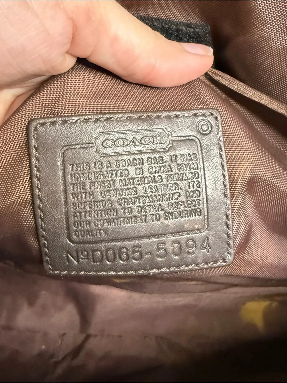 Coach Red Signature Canvas Cosmetic Case with Brown Leather Trim